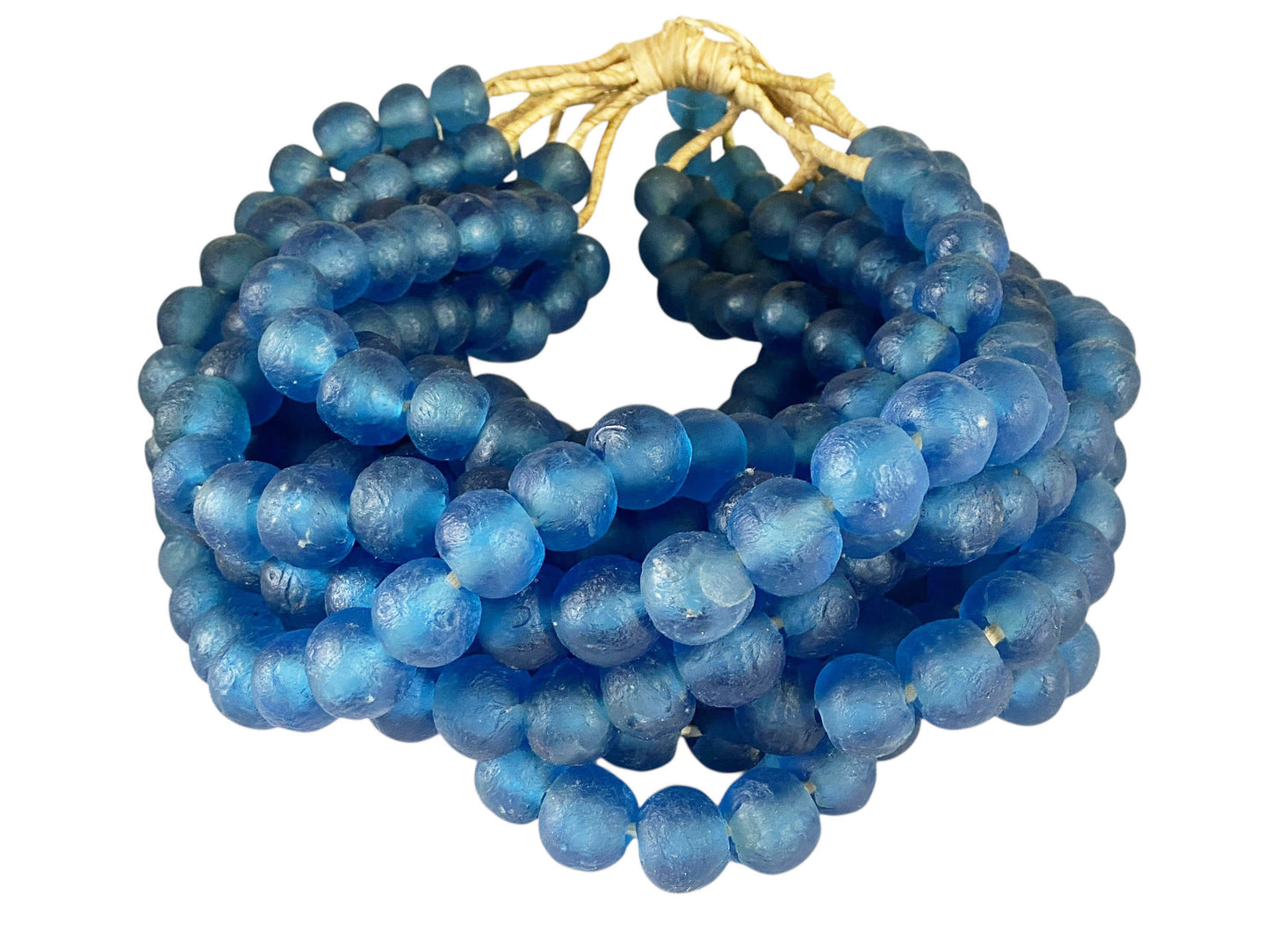 #1204  African  Set Of 10 GlassTrading Beads Necklace 14" H