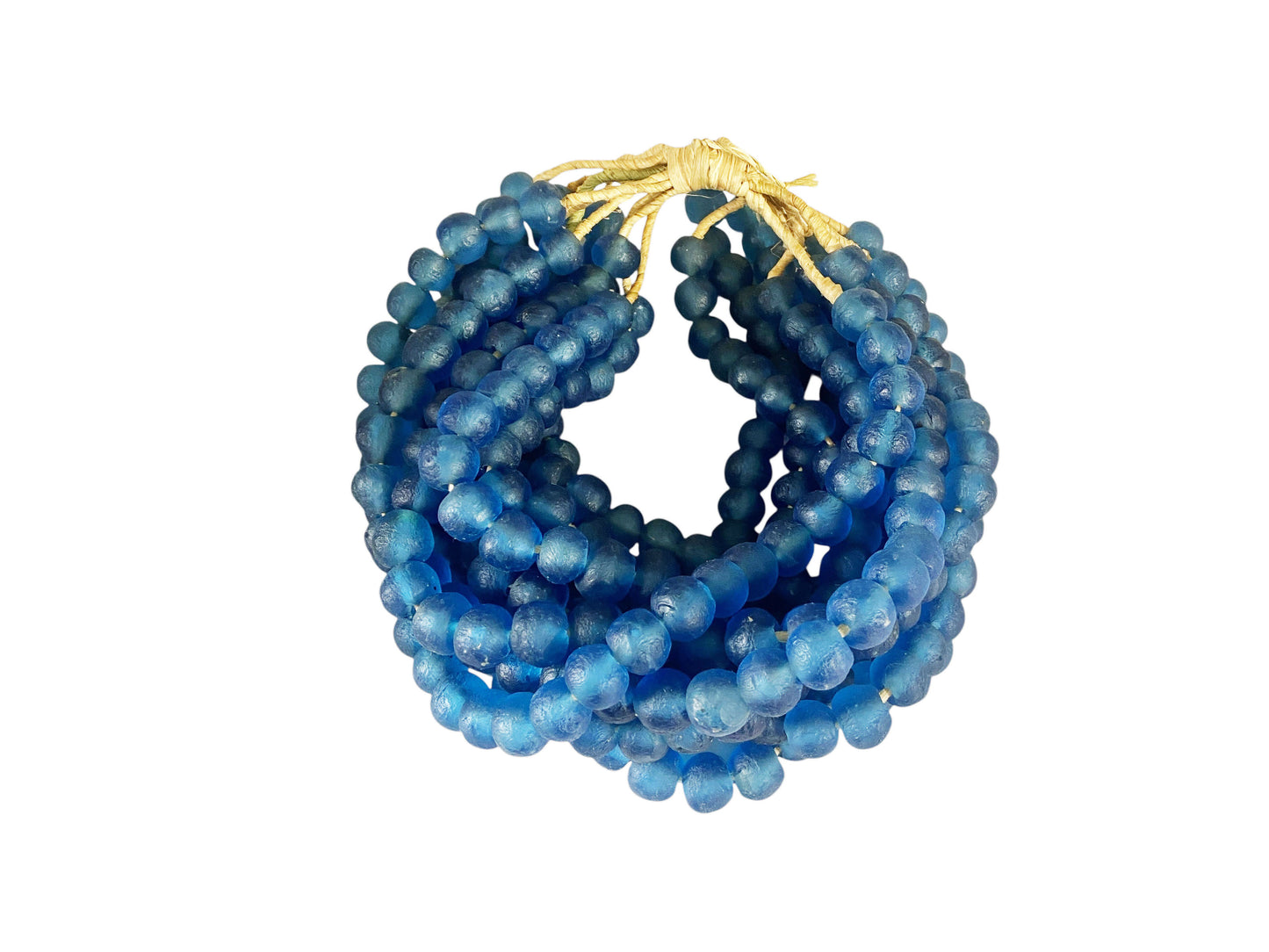 #1204  African  Set Of 10 GlassTrading Beads Necklace 14" H