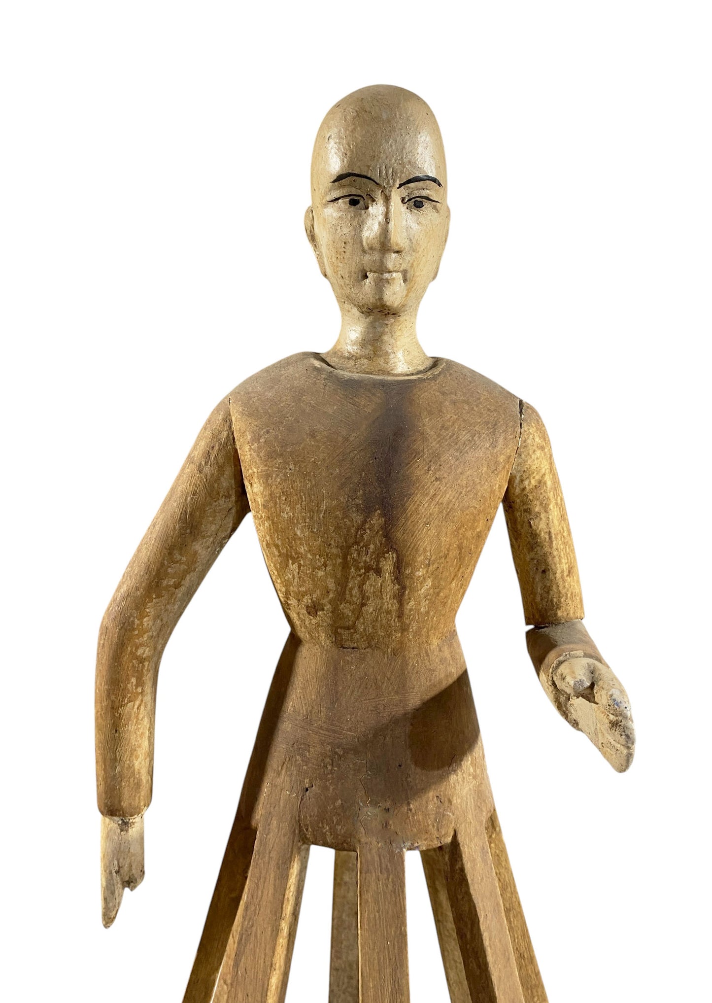 #73/5619 Vintage  Carved wood Cage Doll 30.5" H