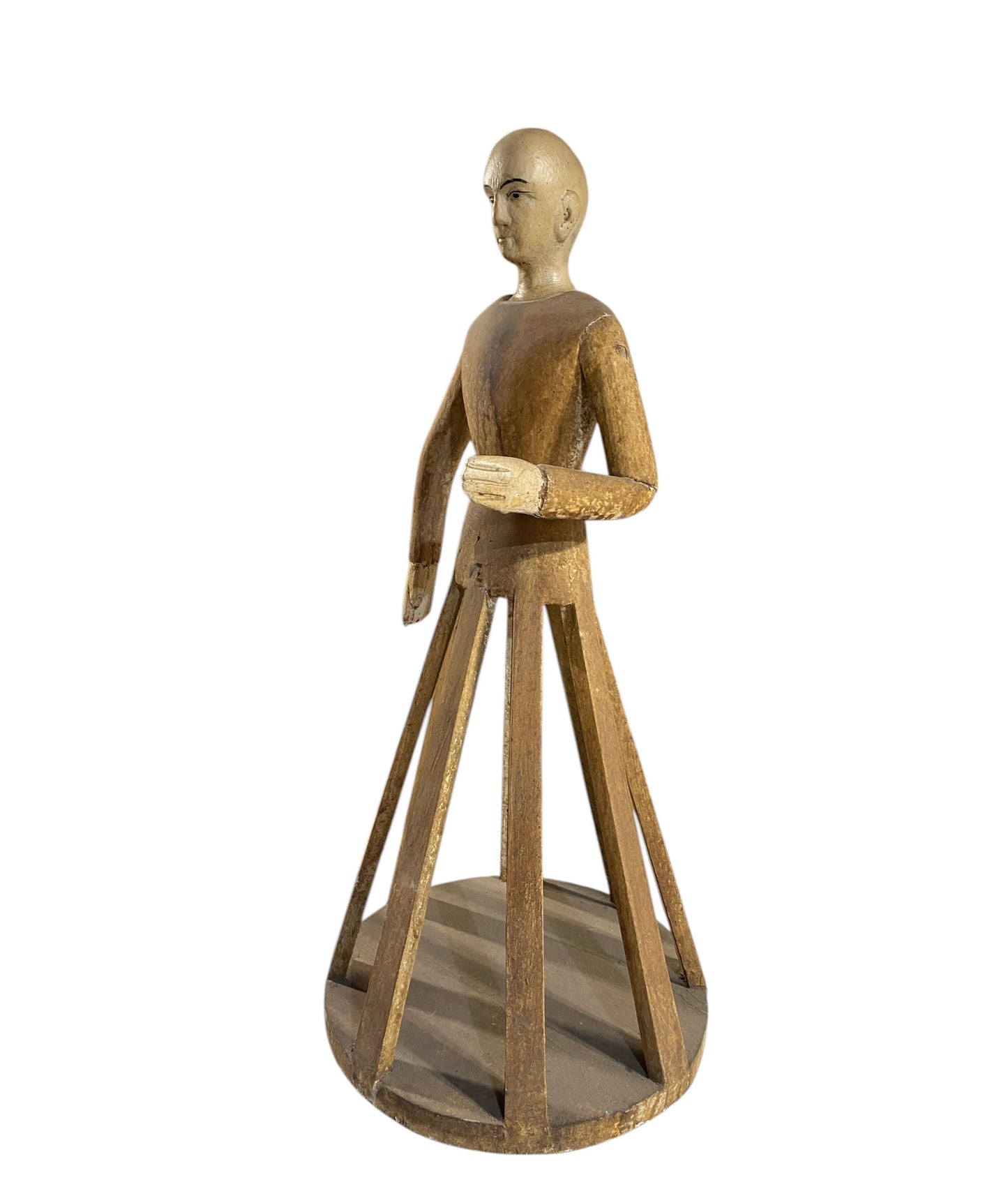 #73/5619 Vintage  Carved wood Cage Doll 30.5" H