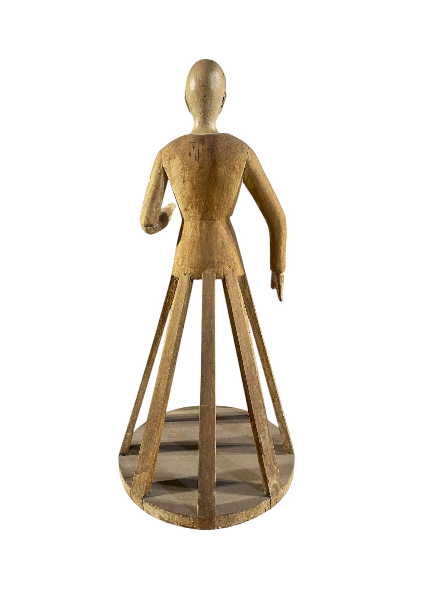 #73/5619 Vintage  Carved wood Cage Doll 30.5" H