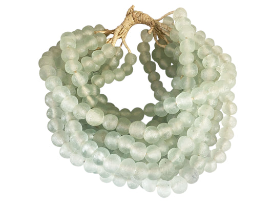 #1205  African  Set Of 10 Glass Trading Beads Necklace 14" H