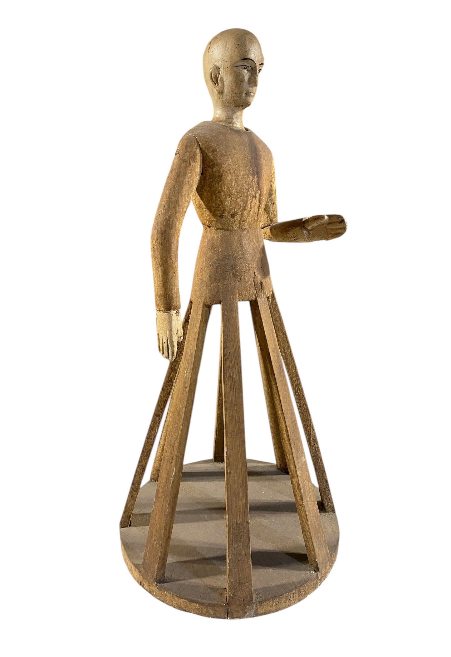 #73/5619 Vintage  Carved wood Cage Doll 30.5" H