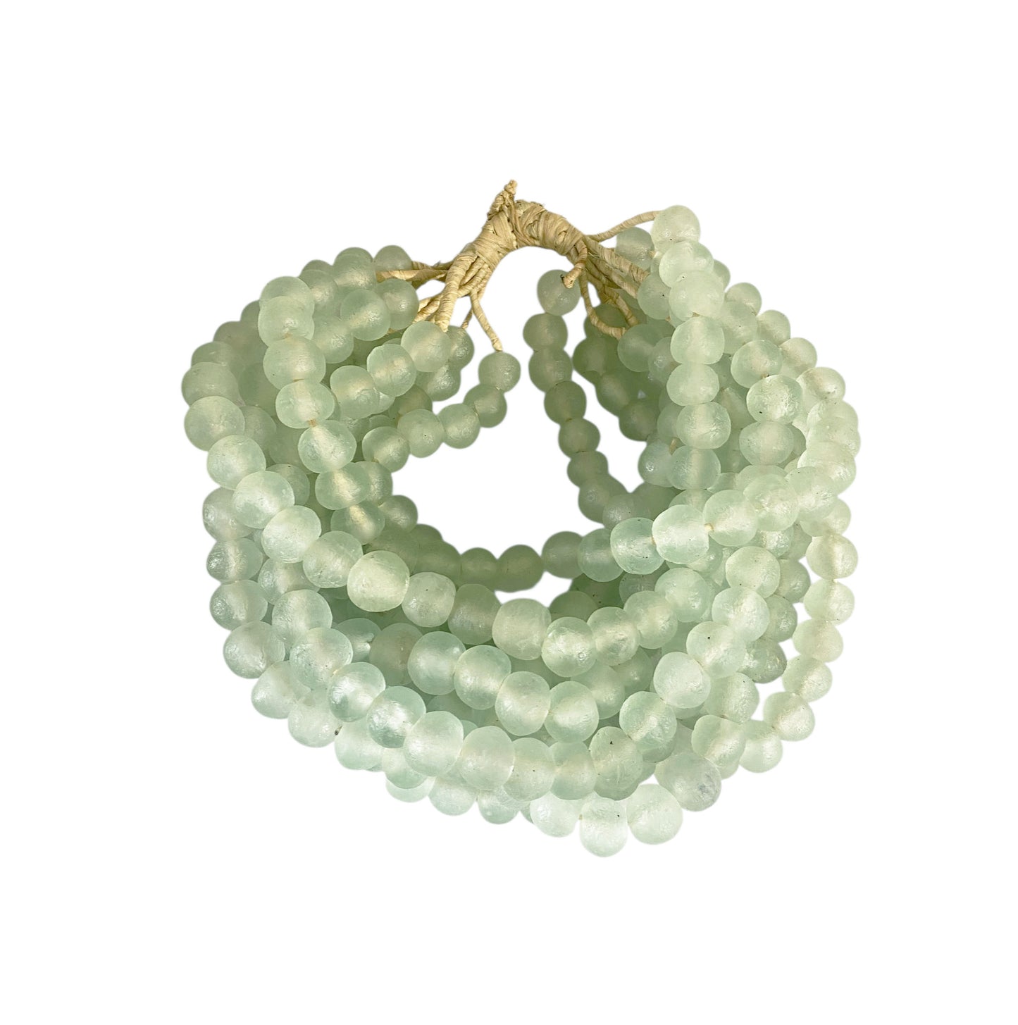 #1205  African  Set Of 10 Glass Trading Beads Necklace 14" H