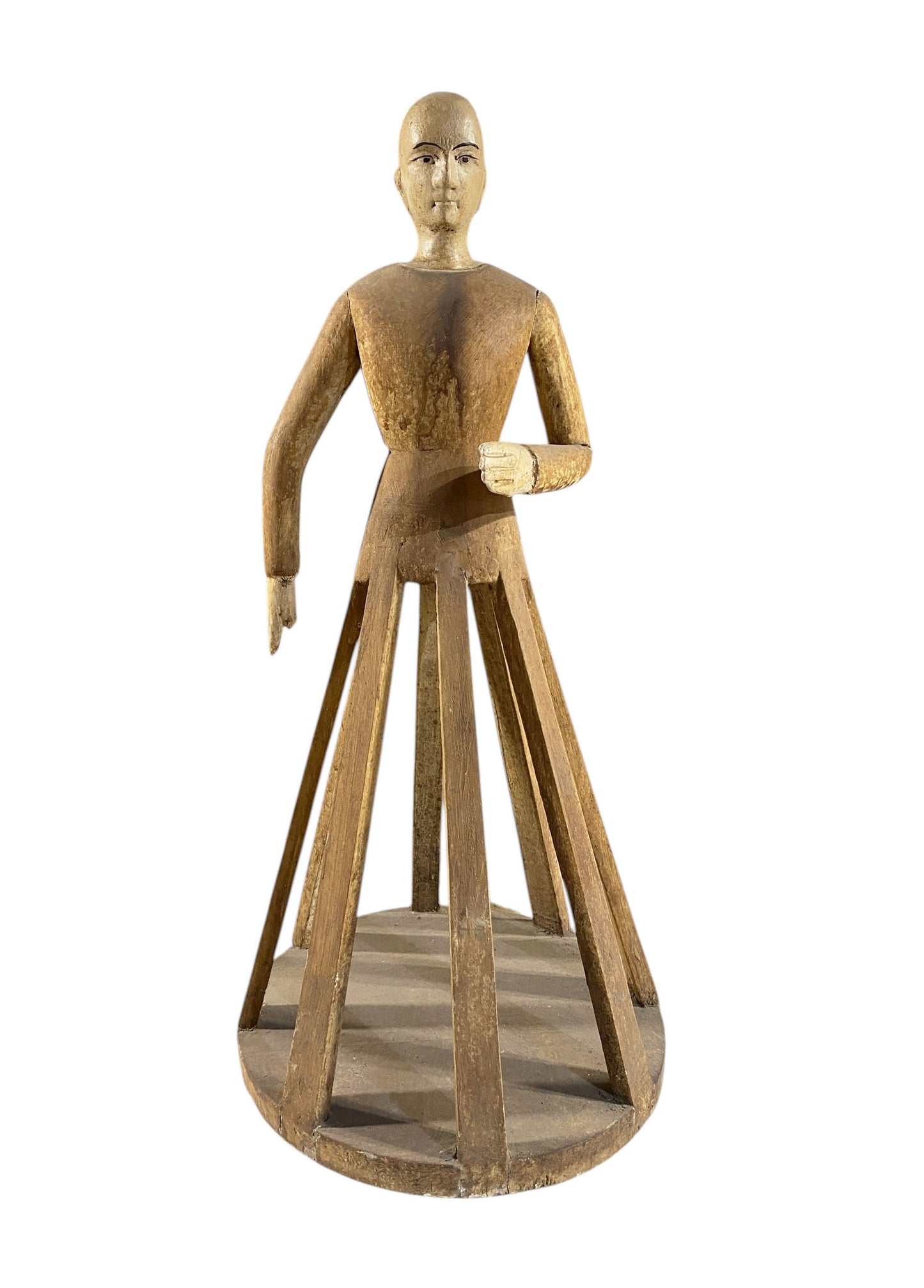 #73/5619 Vintage  Carved wood Cage Doll 30.5" H