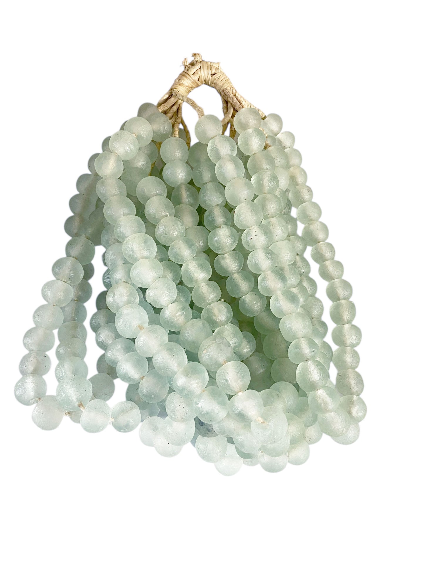 #1205  African  Set Of 10 Glass Trading Beads Necklace 14" H