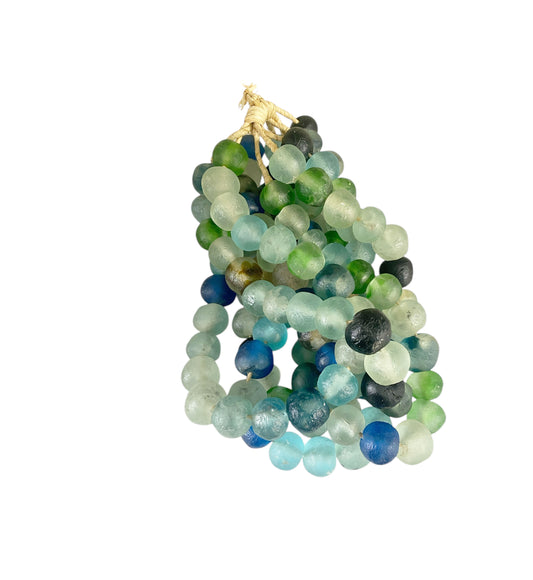 #1206 African Jumbo Glass Mixed Trading Beads Necklace Set of Five