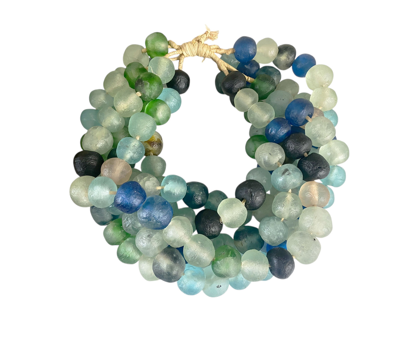 #1206 African Jumbo Glass Mixed Trading Beads Necklace Set of Five