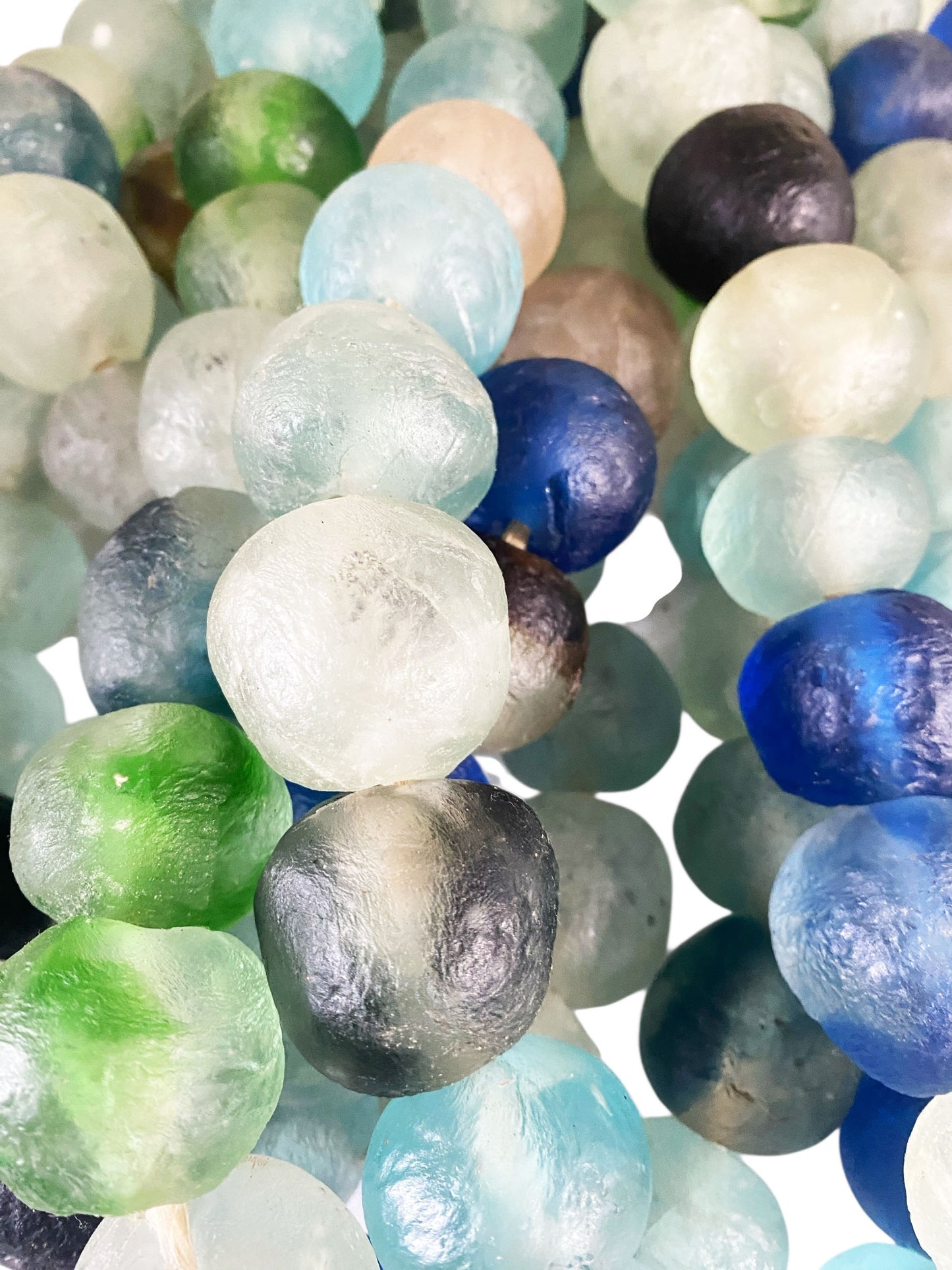 #1206 African Jumbo Glass Mixed Trading Beads Necklace Set of Five