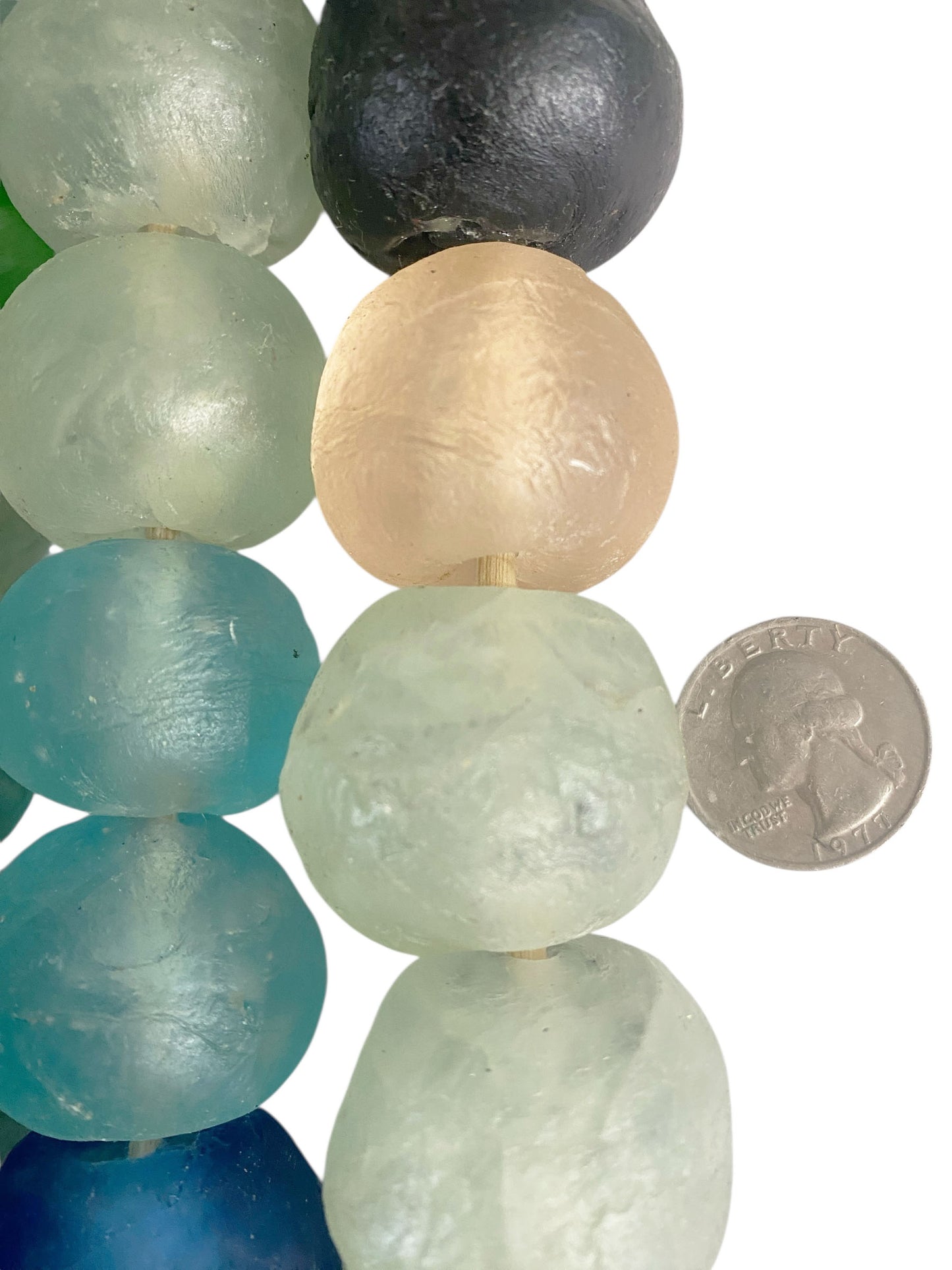 #1206 African Jumbo Glass Mixed Trading Beads Necklace Set of Five