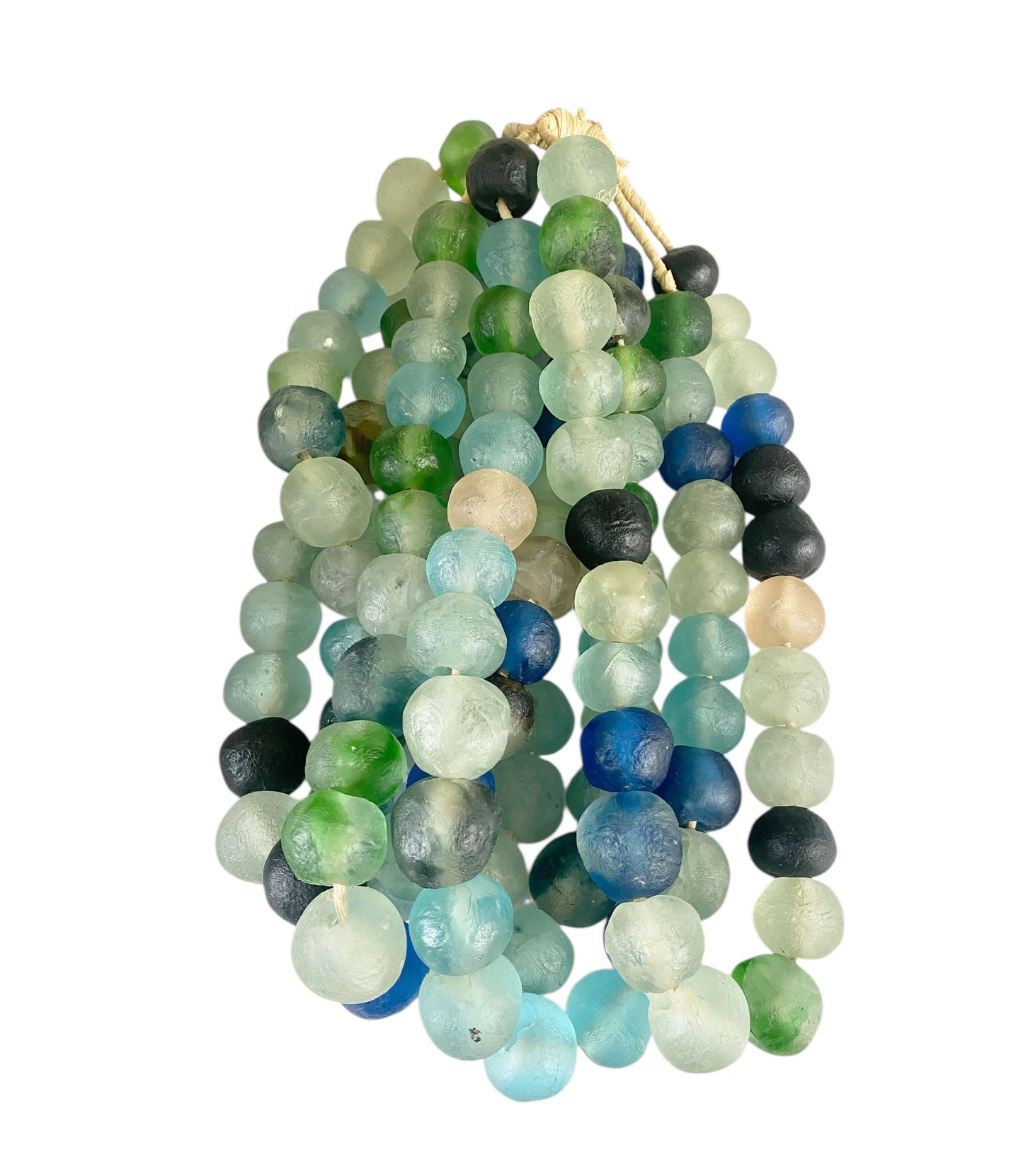 #1206 African Jumbo Glass Mixed Trading Beads Necklace Set of Five