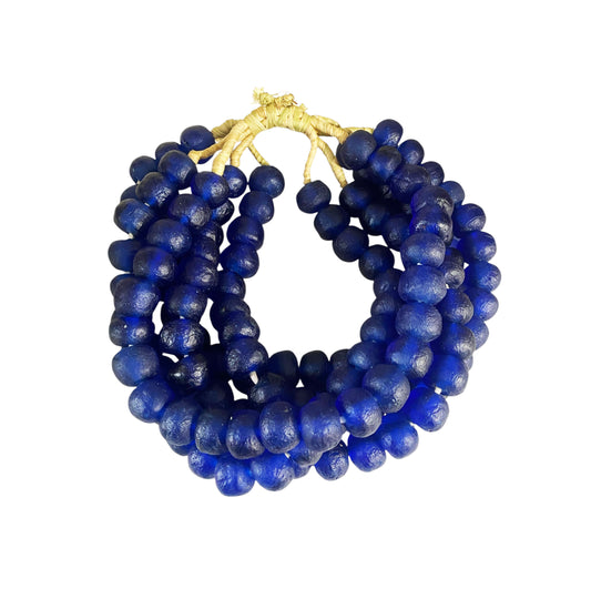 #1207 African Jumbo Glass Trading Beads Necklace Set of Five