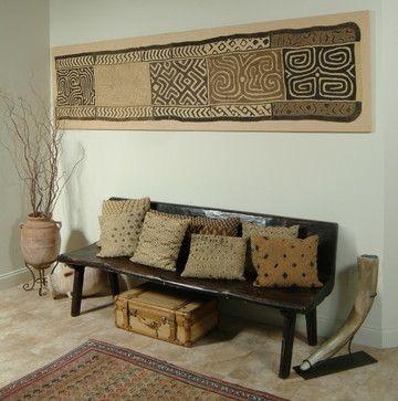 #368 Vintage African tribal Kuba Kasai Raffia Textile  40"