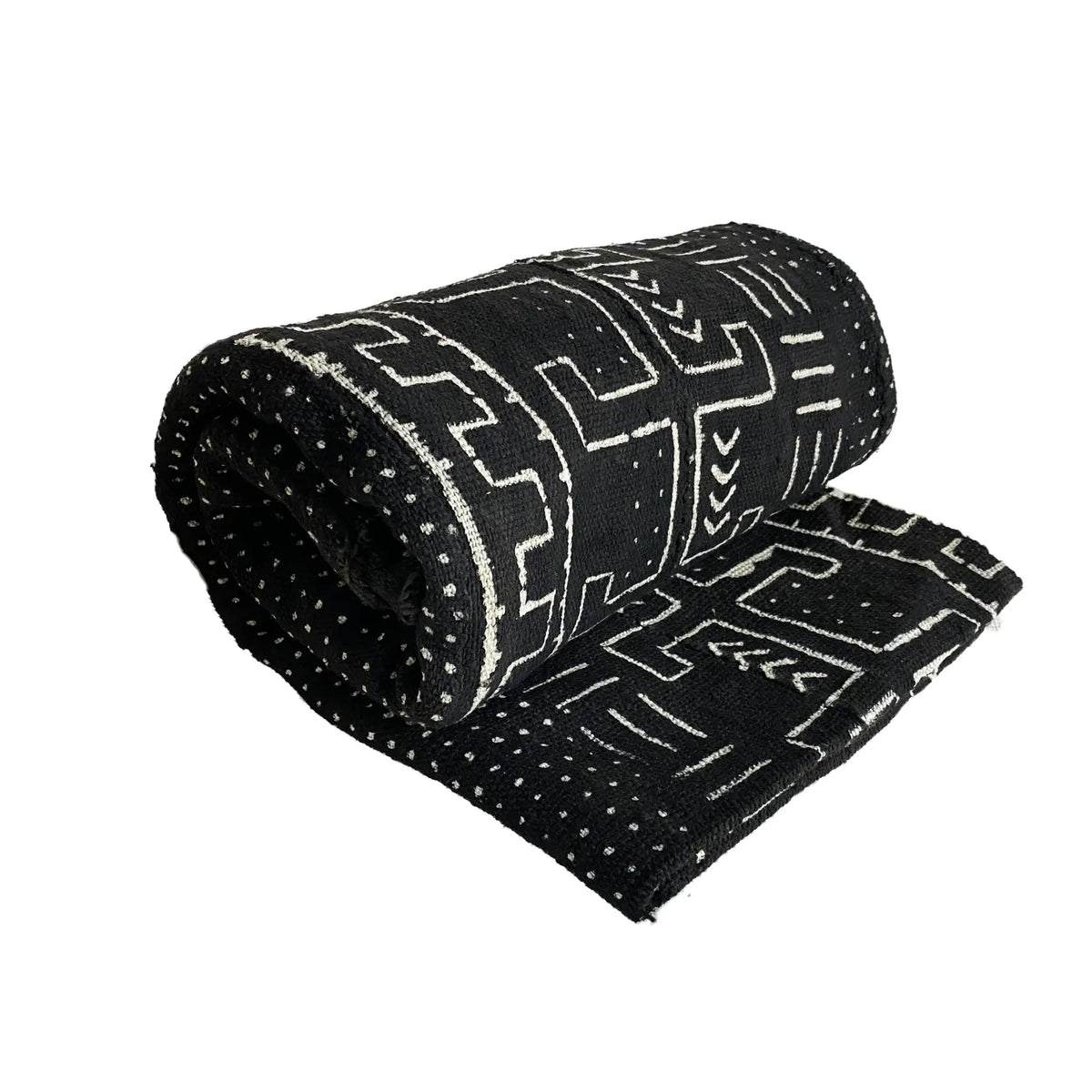 # 4085 African Black and White Mud Cloth Textile Mali 63" by 41"
