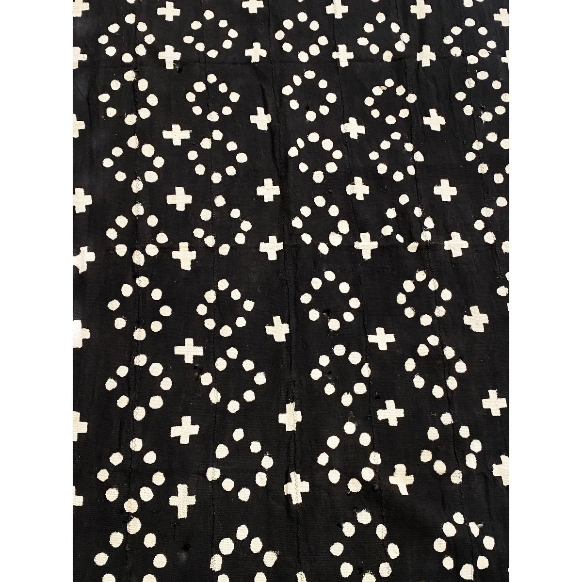 # 3844 African Black and White Mud Cloth Textile Mali 59" by 40"