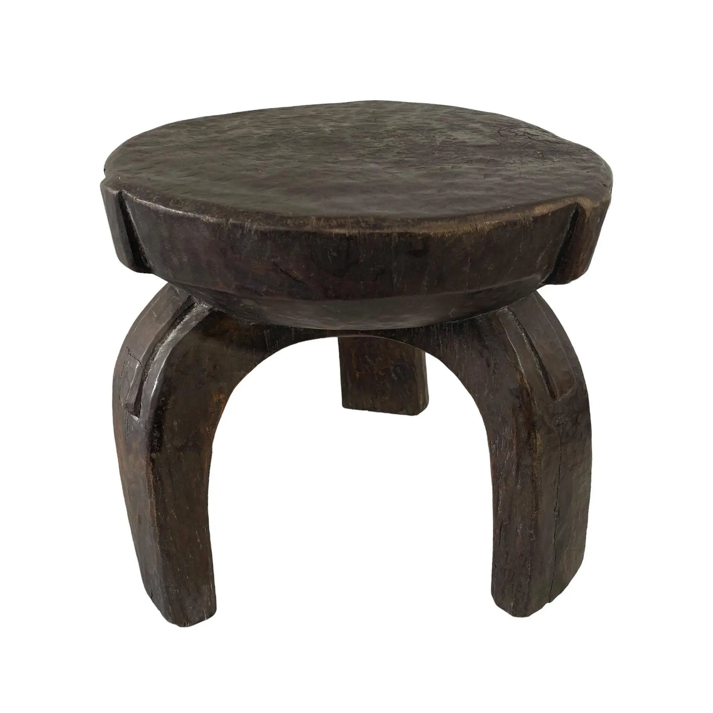 #7132 African Vintage Wood Milk Stool Hehe Gogo People Tanzania 12" H