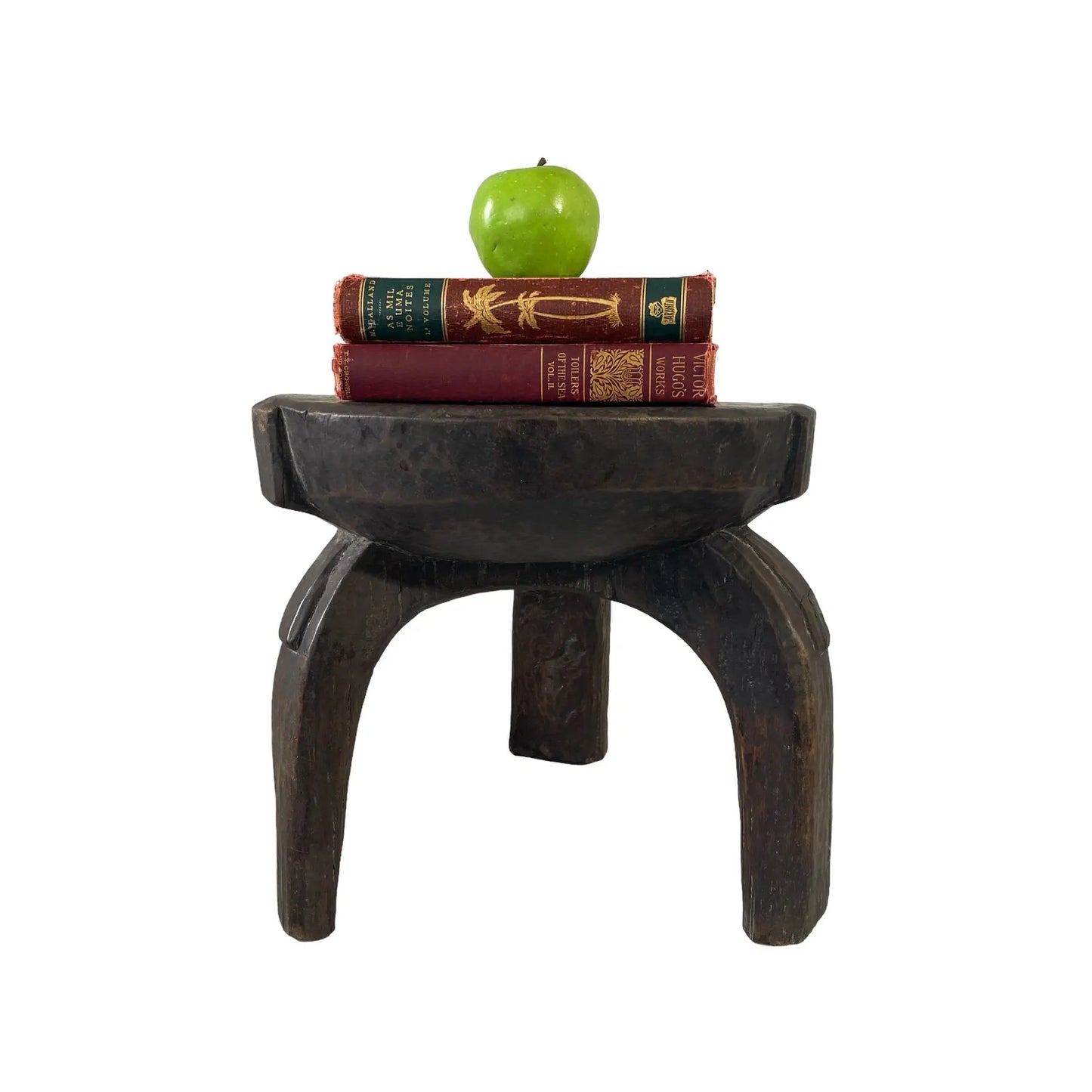 #7132 African Vintage Wood Milk Stool Hehe Gogo People Tanzania 12" H