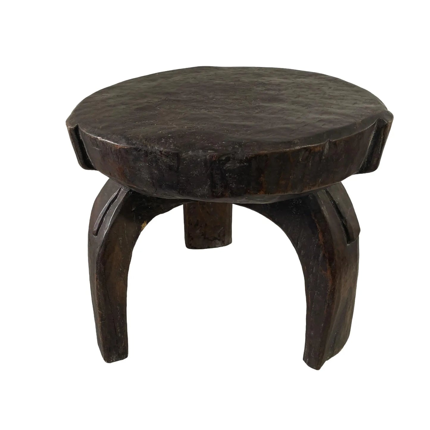 #7132 African Vintage Wood Milk Stool Hehe Gogo People Tanzania 12" H