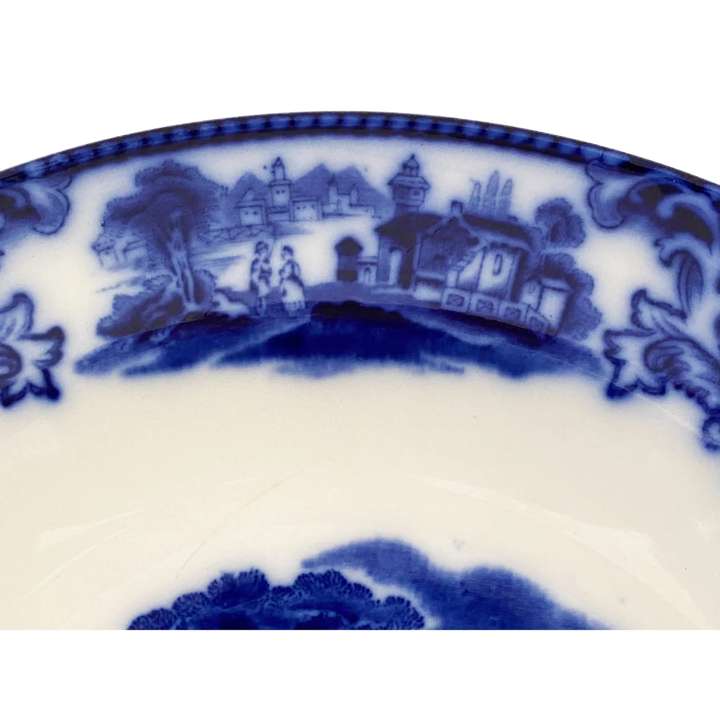 #3891 Antique Flow Blue Plate W. H. Grindley Co. England “Shanghai”