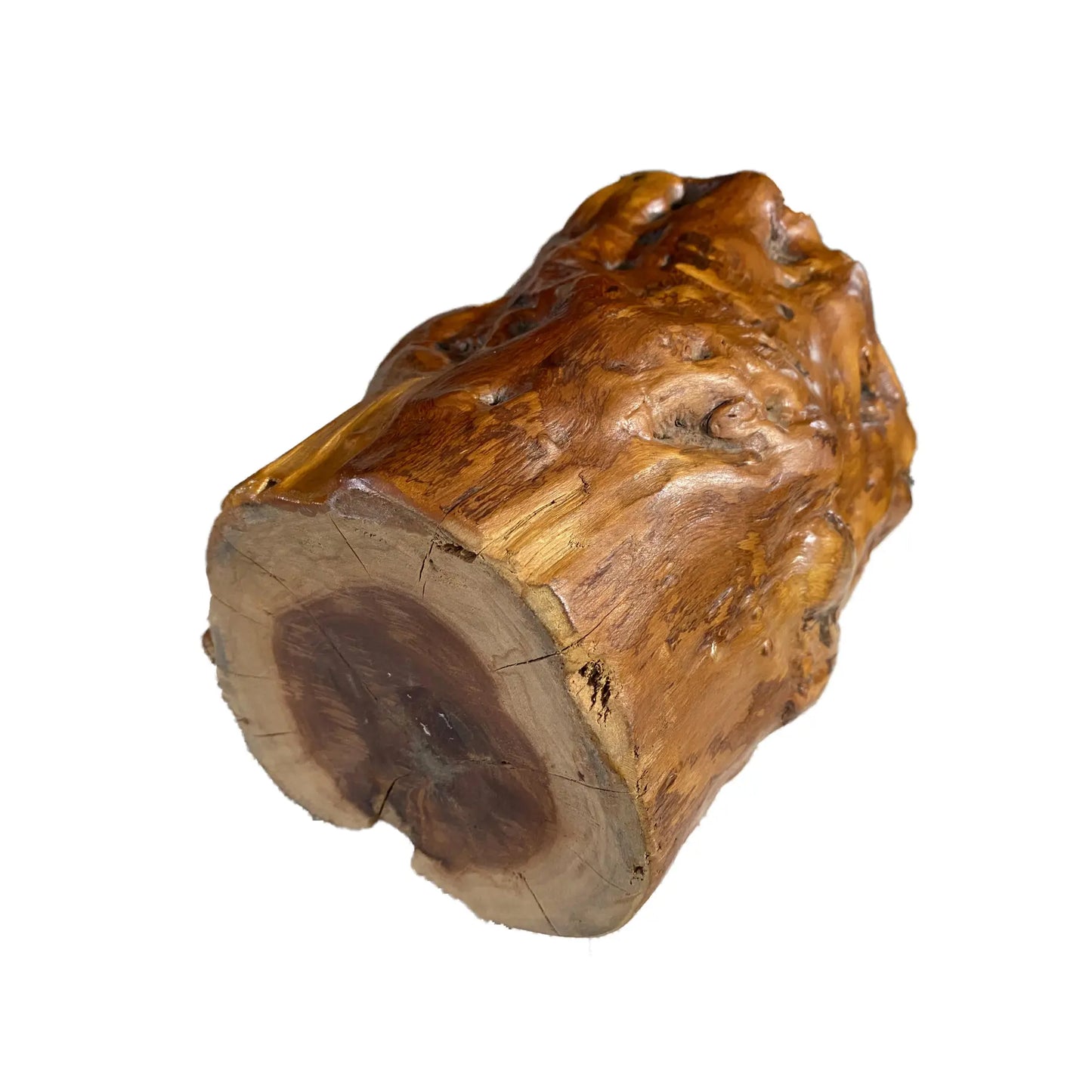 #4150 Vintage Chinoiserie Scholars Solid Natural Wood Brush/Pen Holder 7.5" H