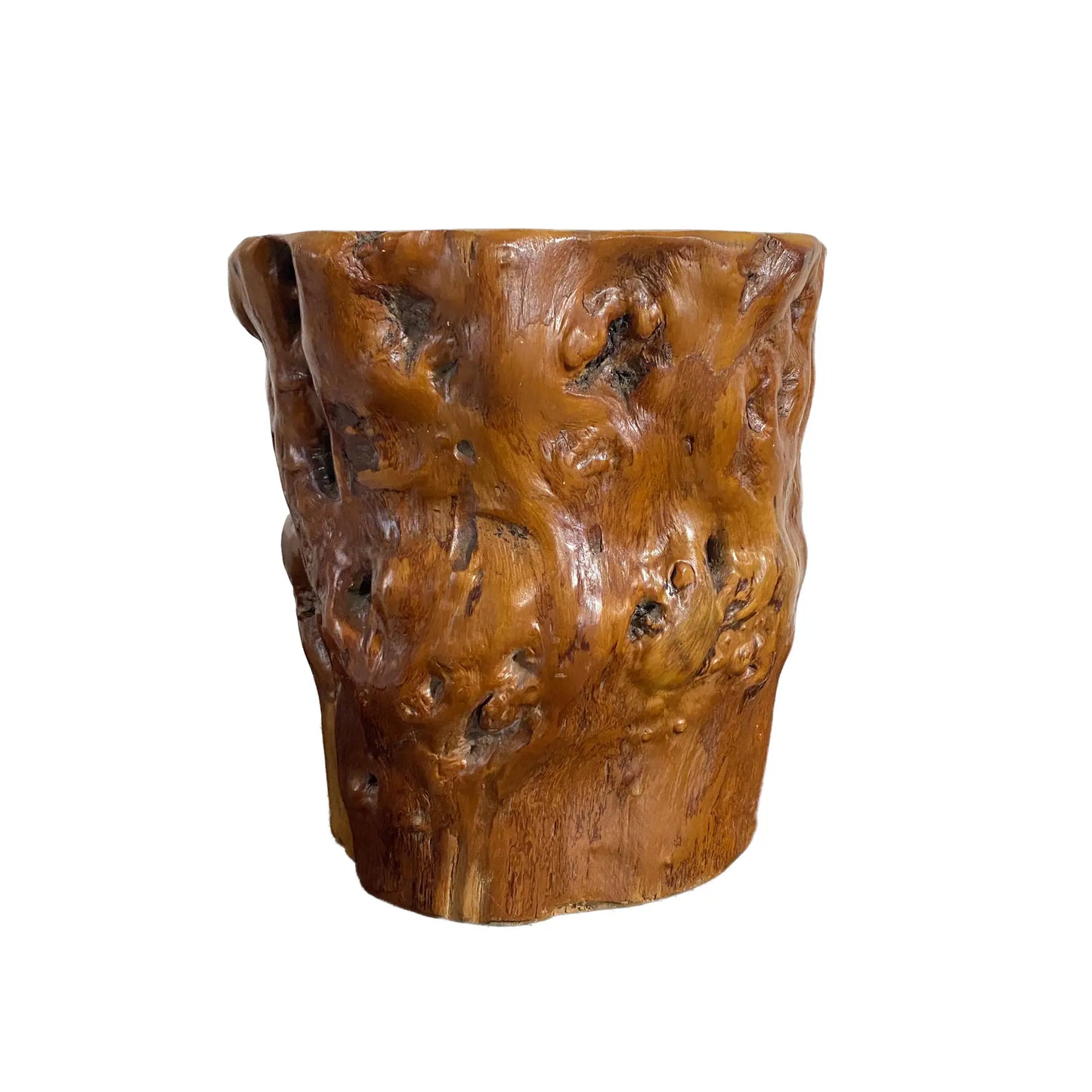 #4150 Vintage Chinoiserie Scholars Solid Natural Wood Brush/Pen Holder 7.5" H