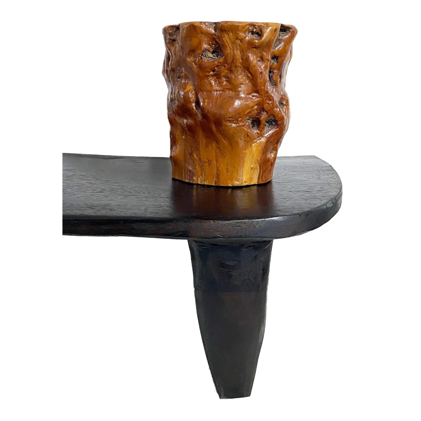 #4150 Vintage Chinoiserie Scholars Solid Natural Wood Brush/Pen Holder 7.5" H