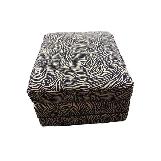 #1555 Custom Made Animal Print Zebra Ottoman 30" W by 17" H