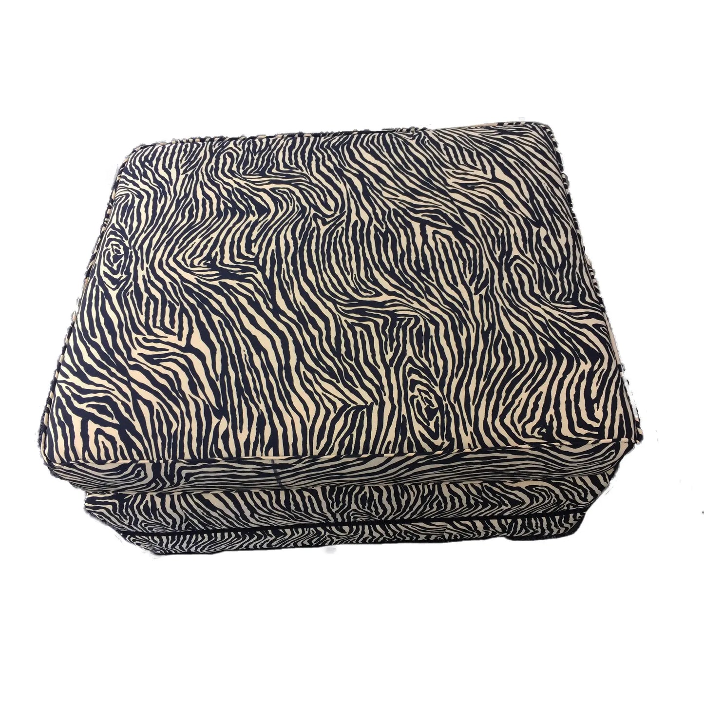 #1555 Custom Made Animal Print Zebra Ottoman 30" W by 17" H