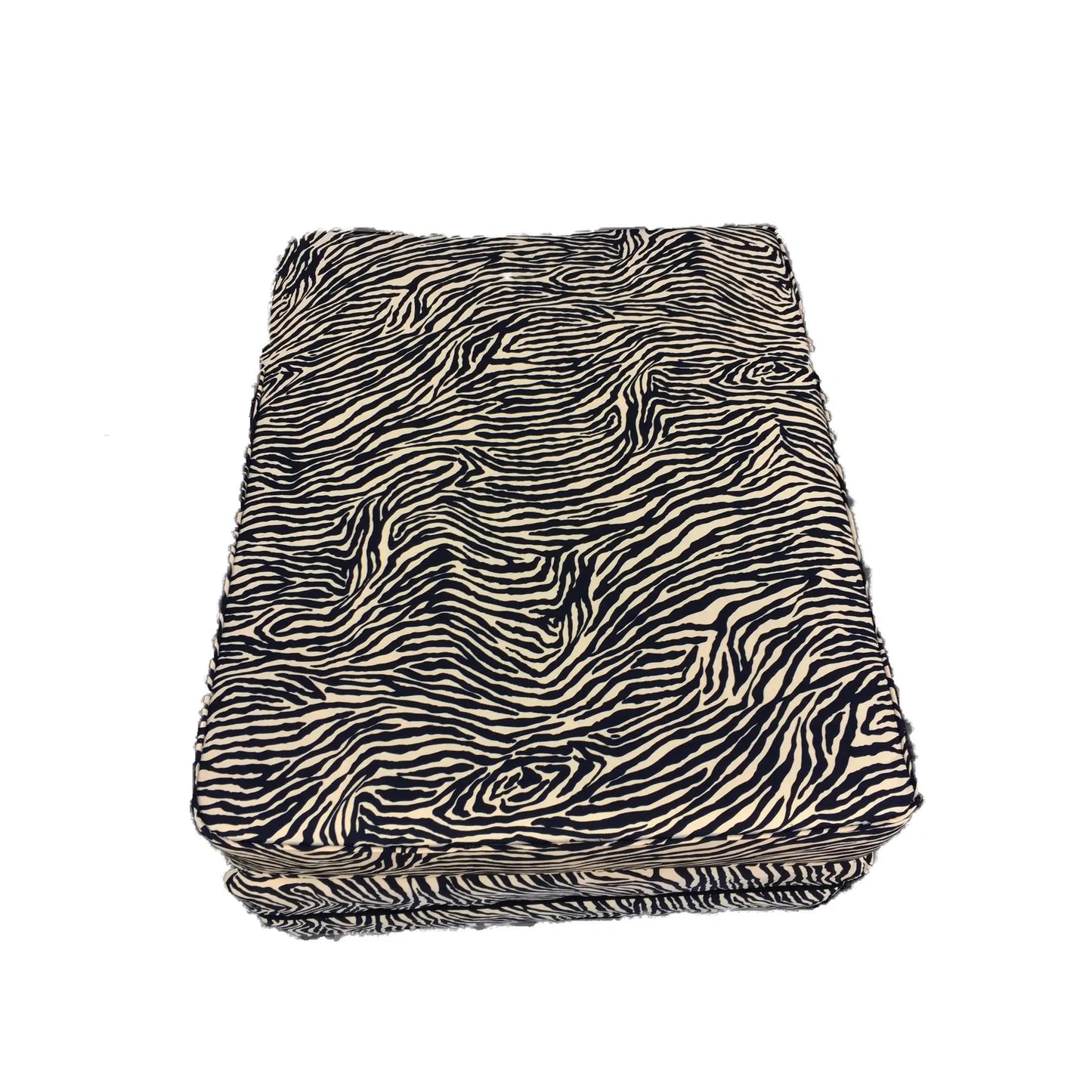#1555 Custom Made Animal Print Zebra Ottoman 30" W by 17" H