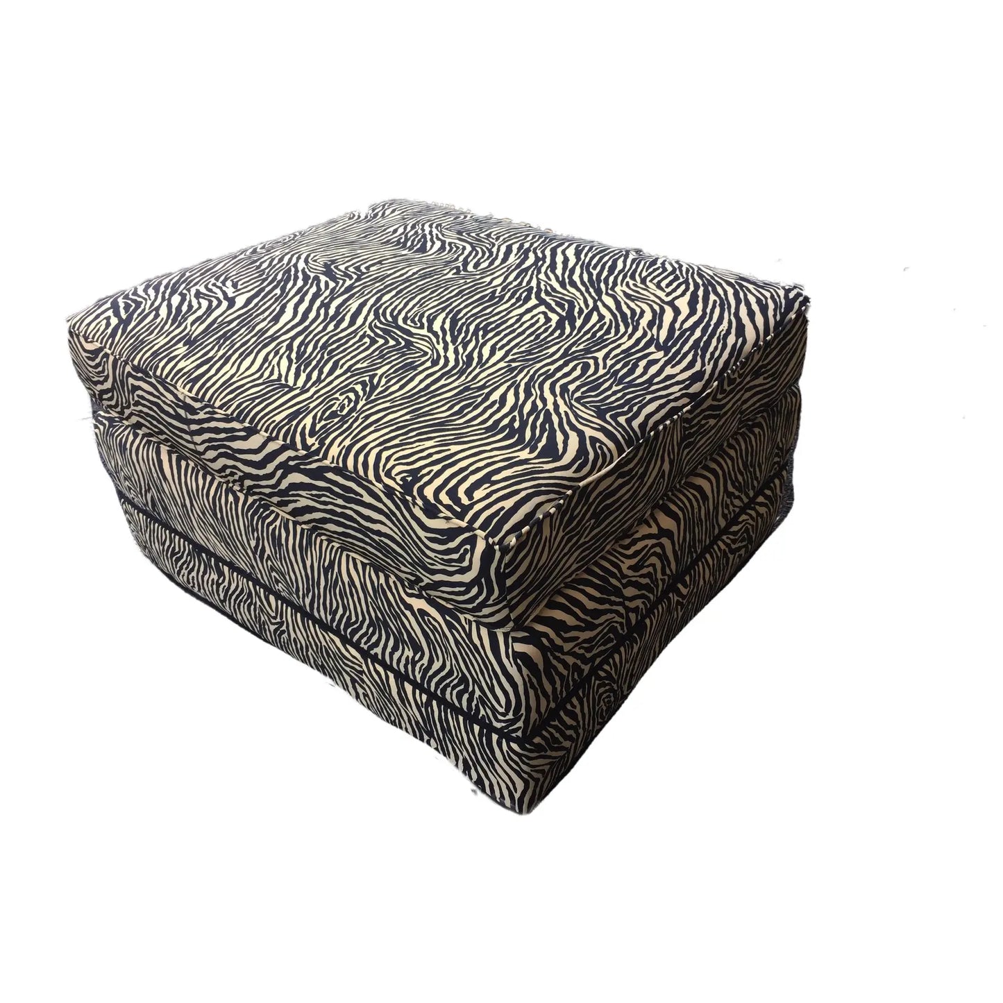 #1555 Custom Made Animal Print Zebra Ottoman 30" W by 17" H