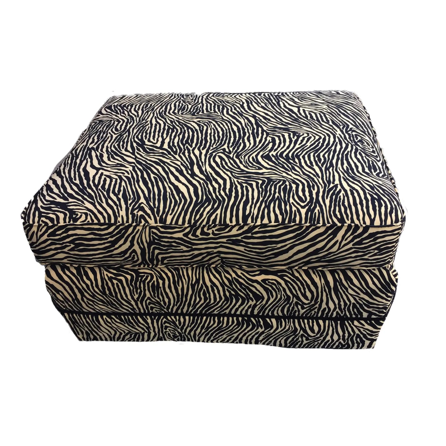 #1555 Custom Made Animal Print Zebra Ottoman 30" W by 17" H