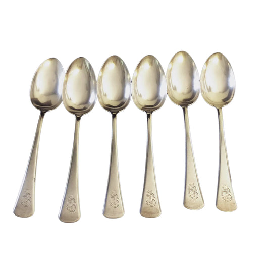 #213 European Coin Silver Serving Spoons - Set of 6