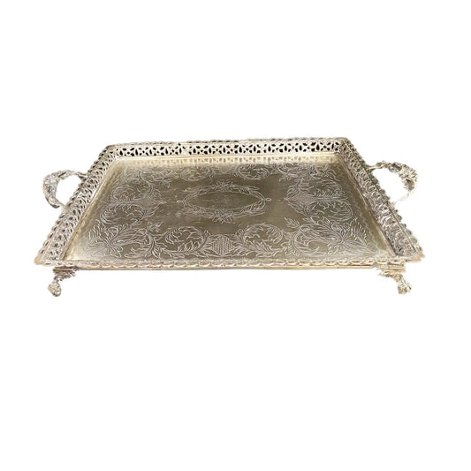 #3670 European Coin Silver Serving Tray W/Handles