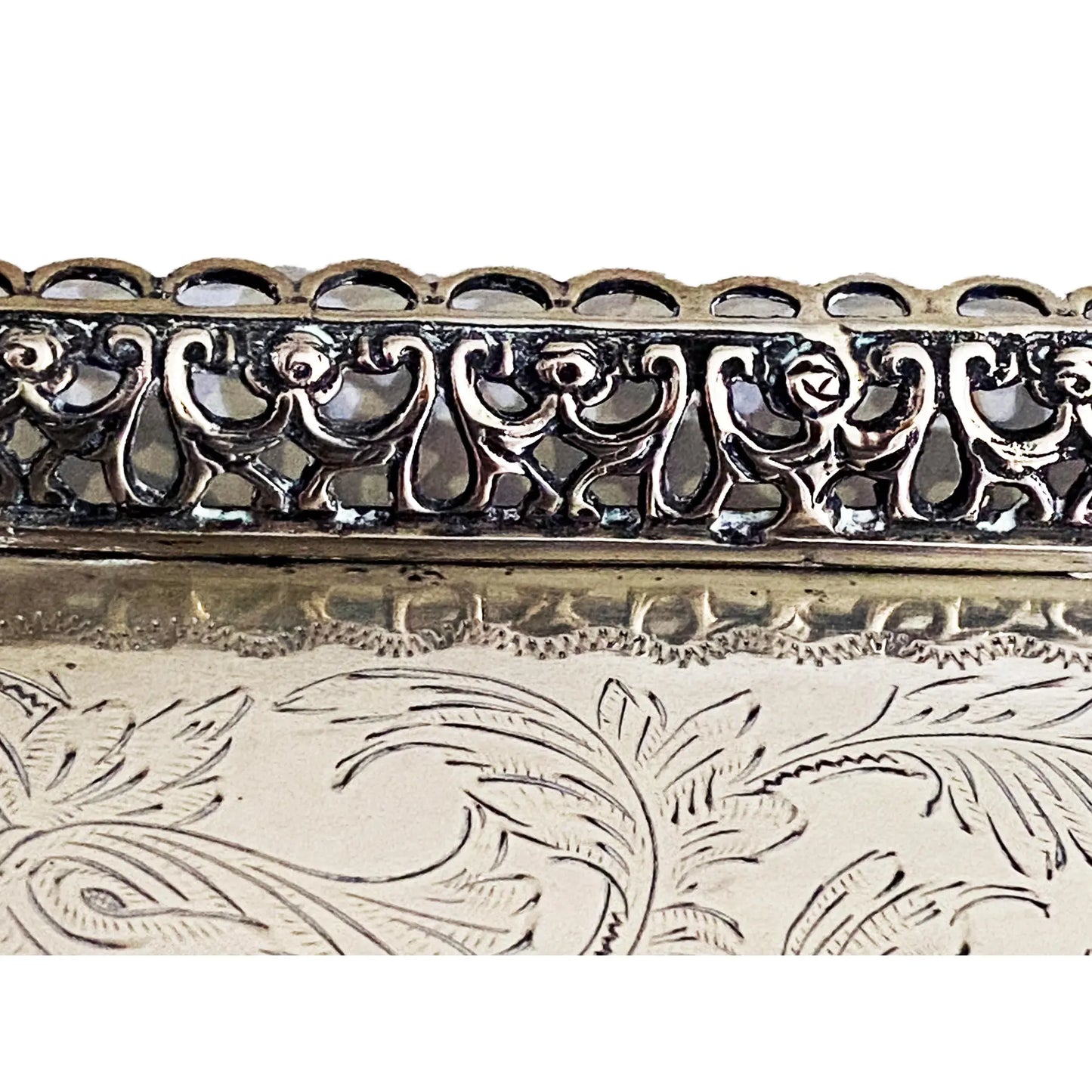 #3670 European Coin Silver Serving Tray W/Handles