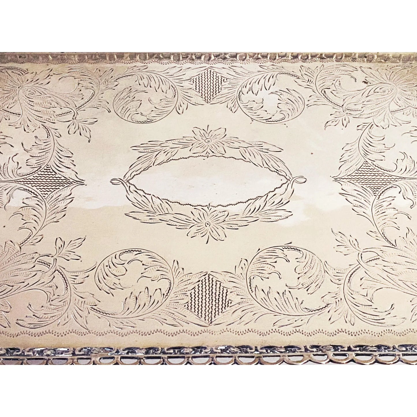 #3670 European Coin Silver Serving Tray W/Handles