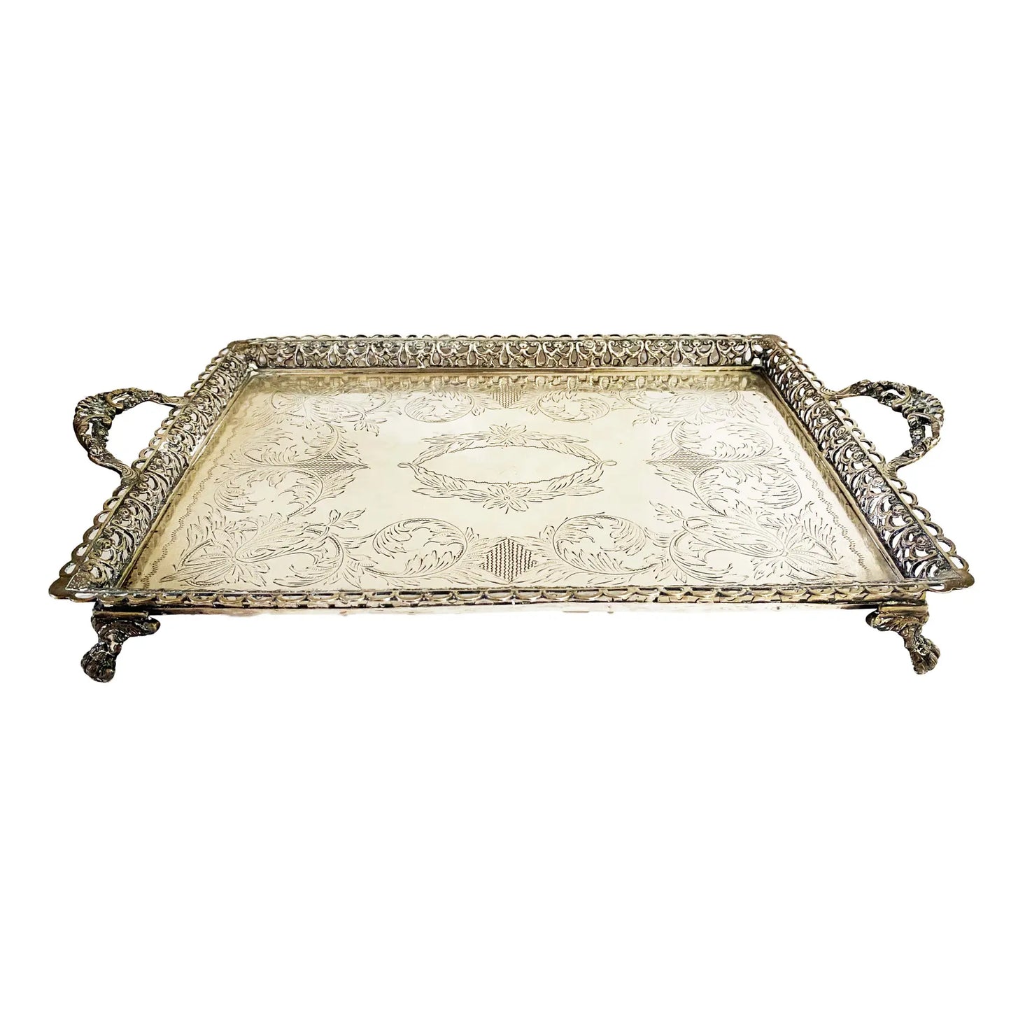 #3670 European Coin Silver Serving Tray W/Handles