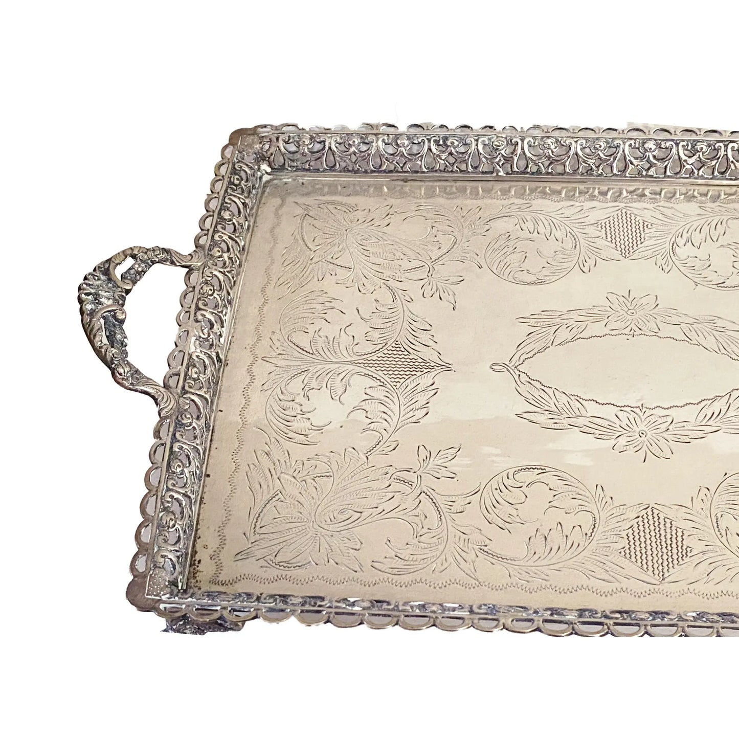 #3670 European Coin Silver Serving Tray W/Handles