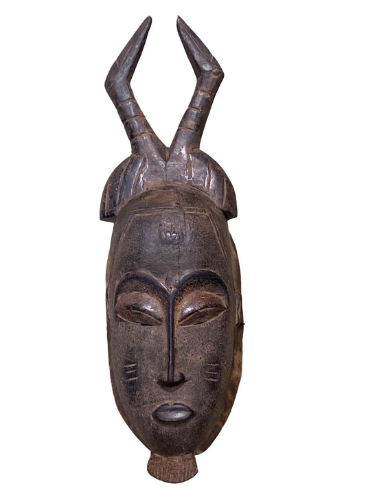 #5501 Superb African Baule Portrait Mask Cote D'ivoire 17" H