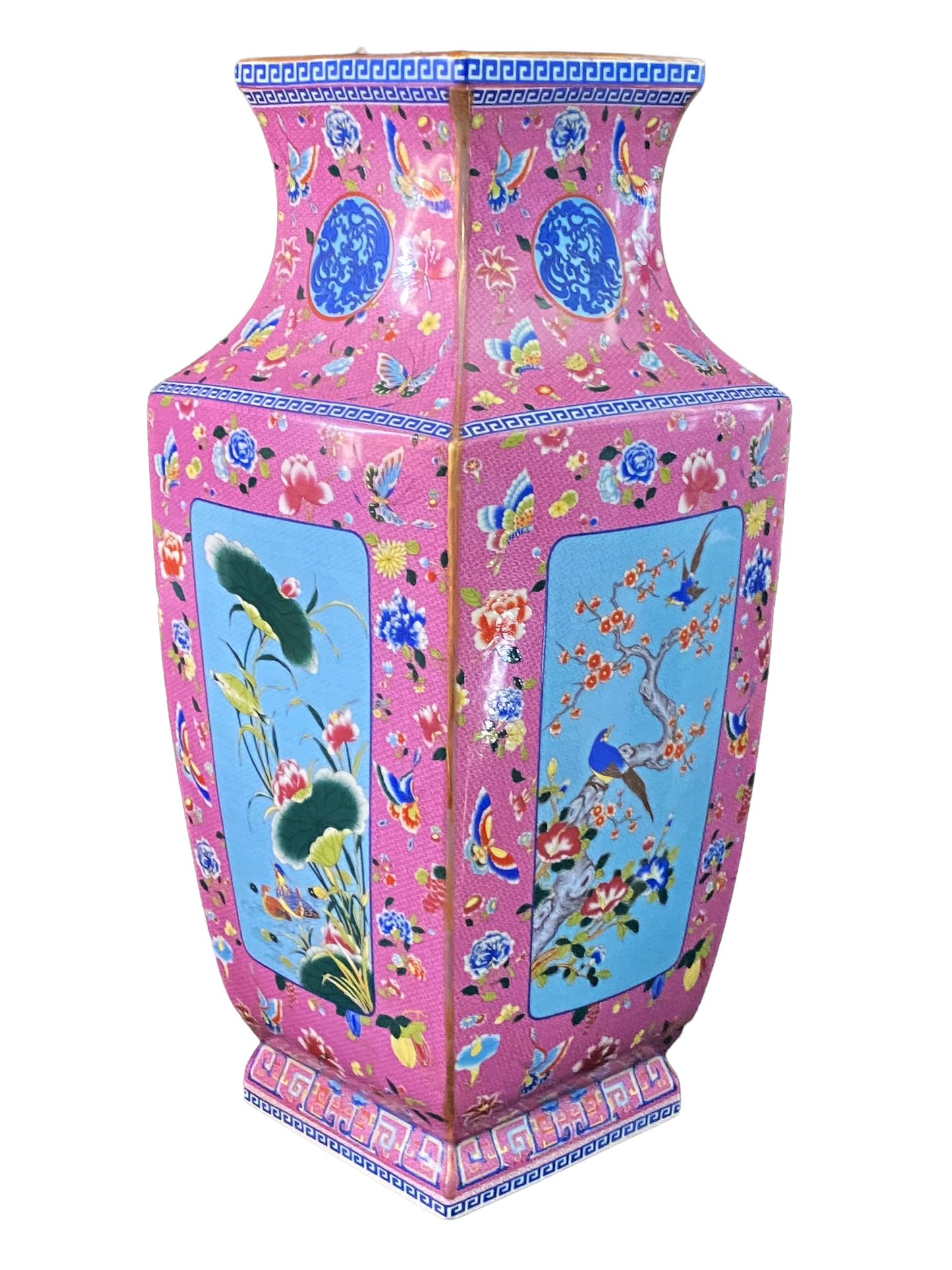 #3202Chinoiserie Porcelain Famille Rose Vase