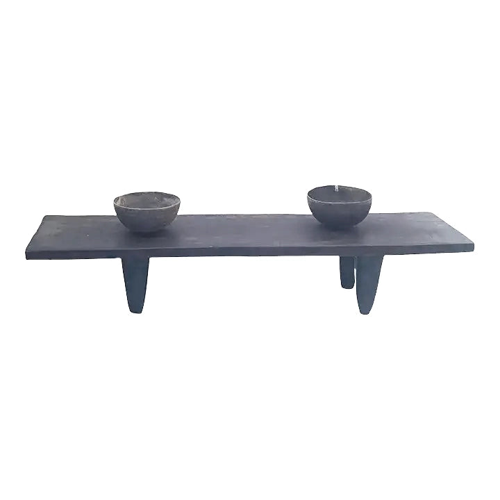 5941 Vintage large-tribal-wood-senufo-coffee-table stool-74.5" w