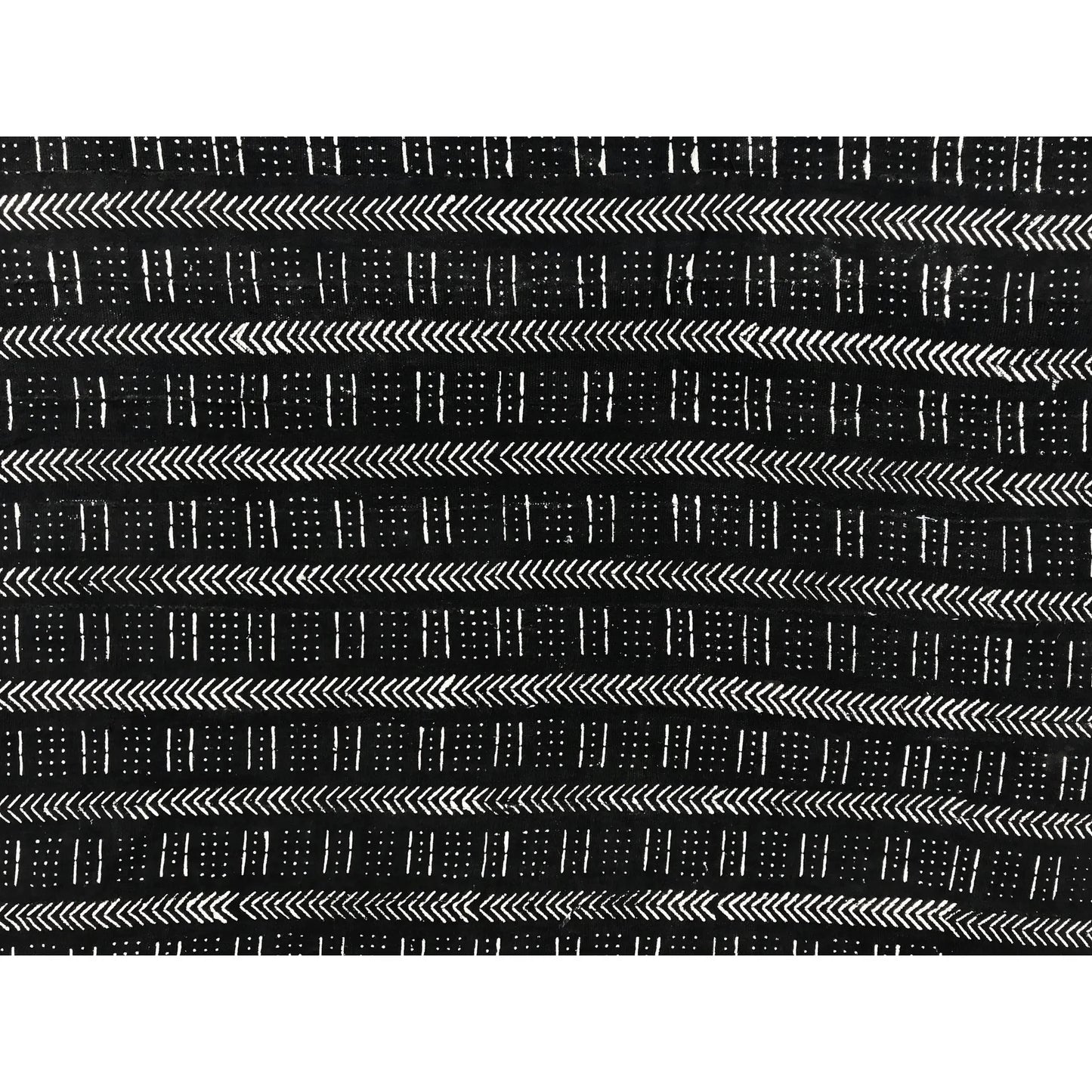 #103 Lg Vintage Malian Black & White Mud Cloth Textile 88" by 62"