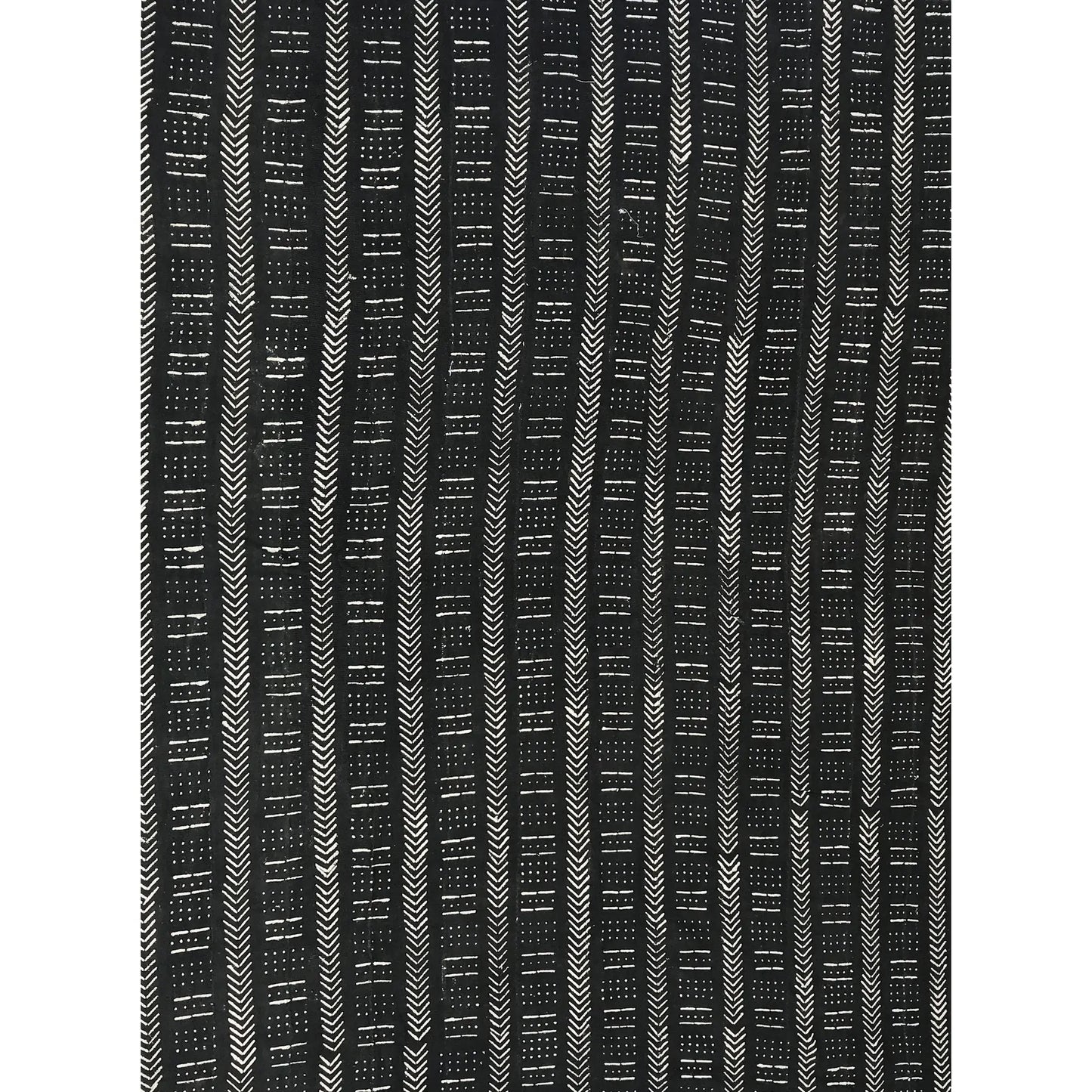 #103 Lg Vintage Malian Black & White Mud Cloth Textile 88" by 62"