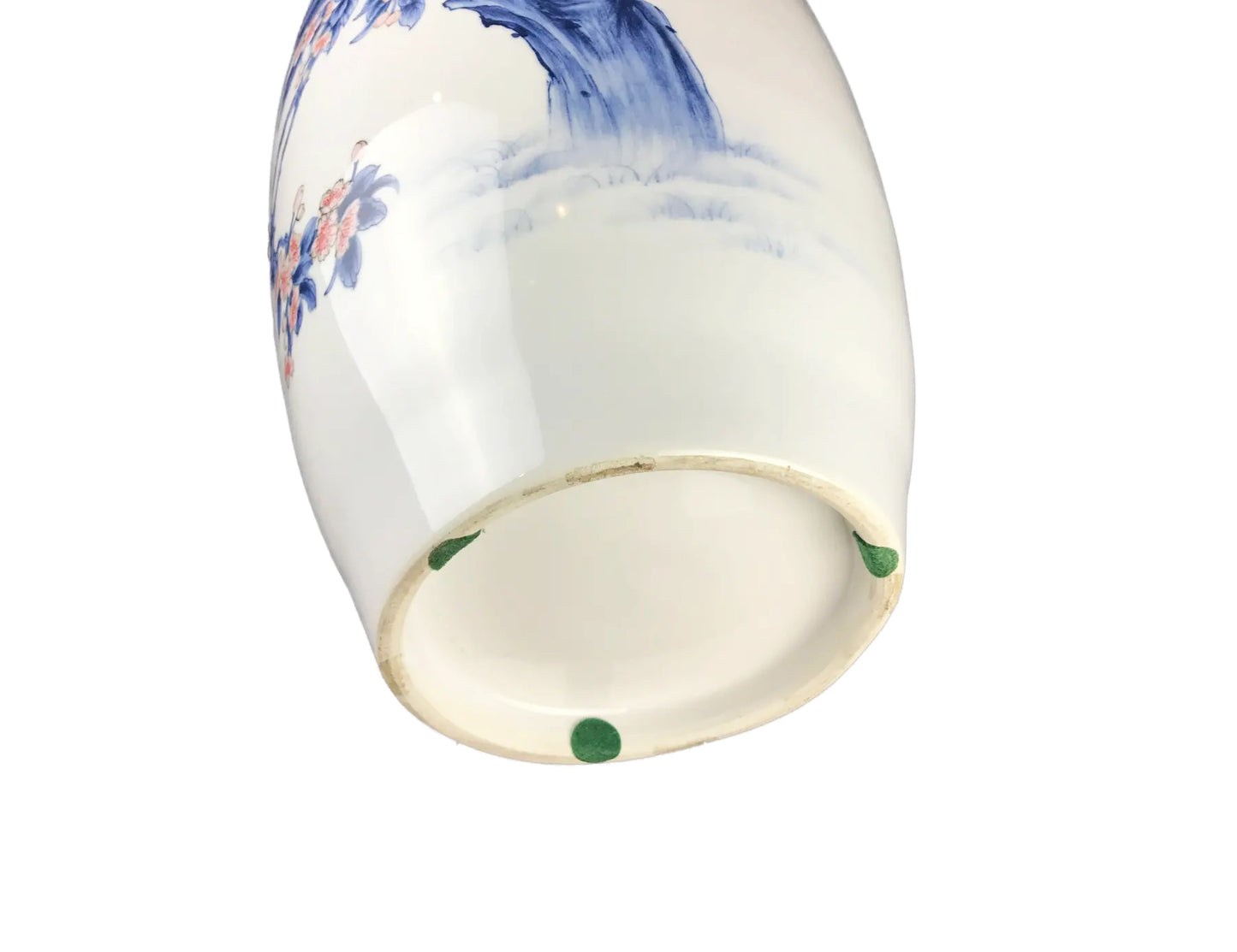 Vintage Large Chinoiserie Porcelain Hand-Painted Vase 21.25' H