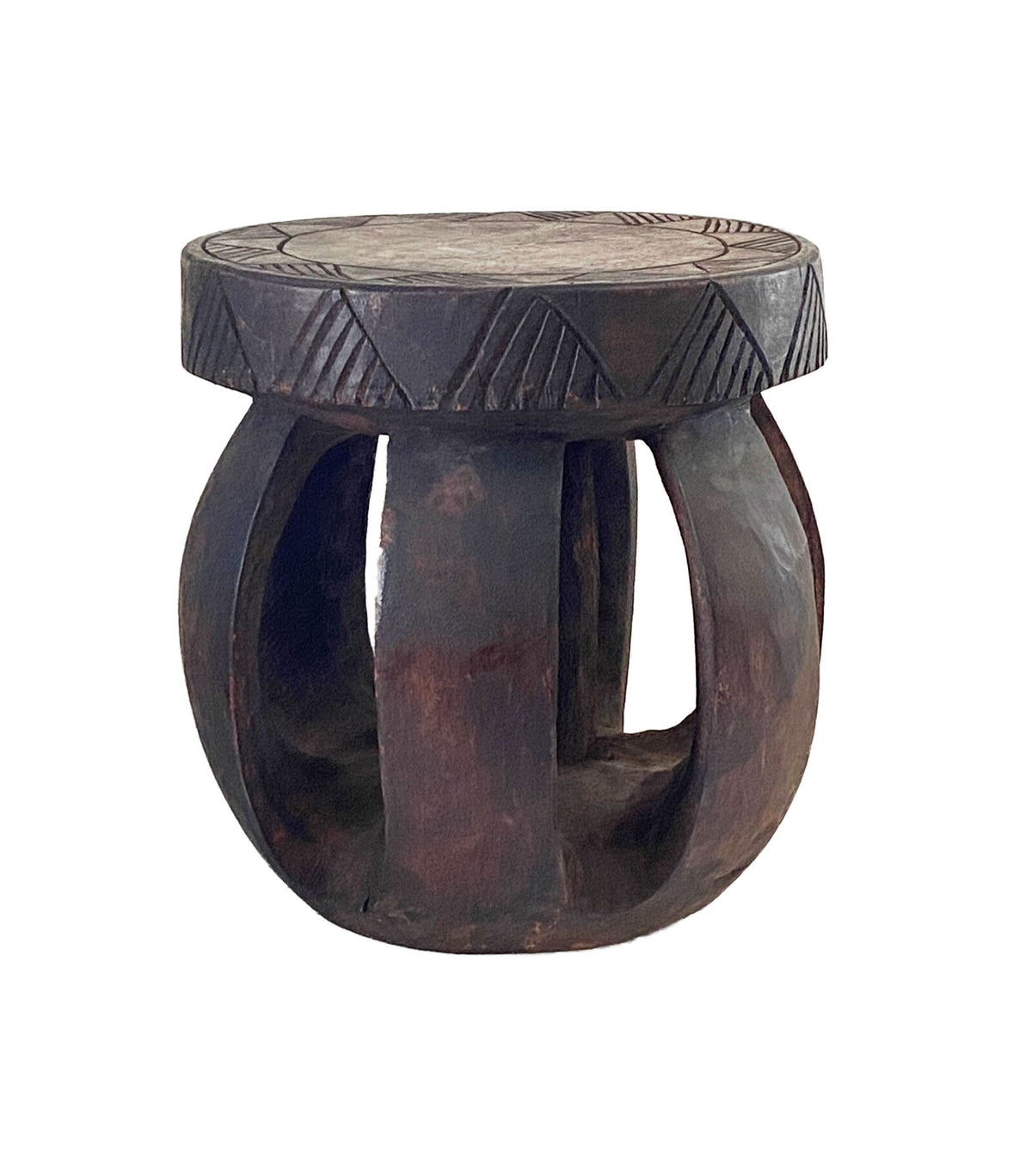 #3748 African  Baga Low Stool  Guinea-Bissau  12.5" H by 11"Diameter