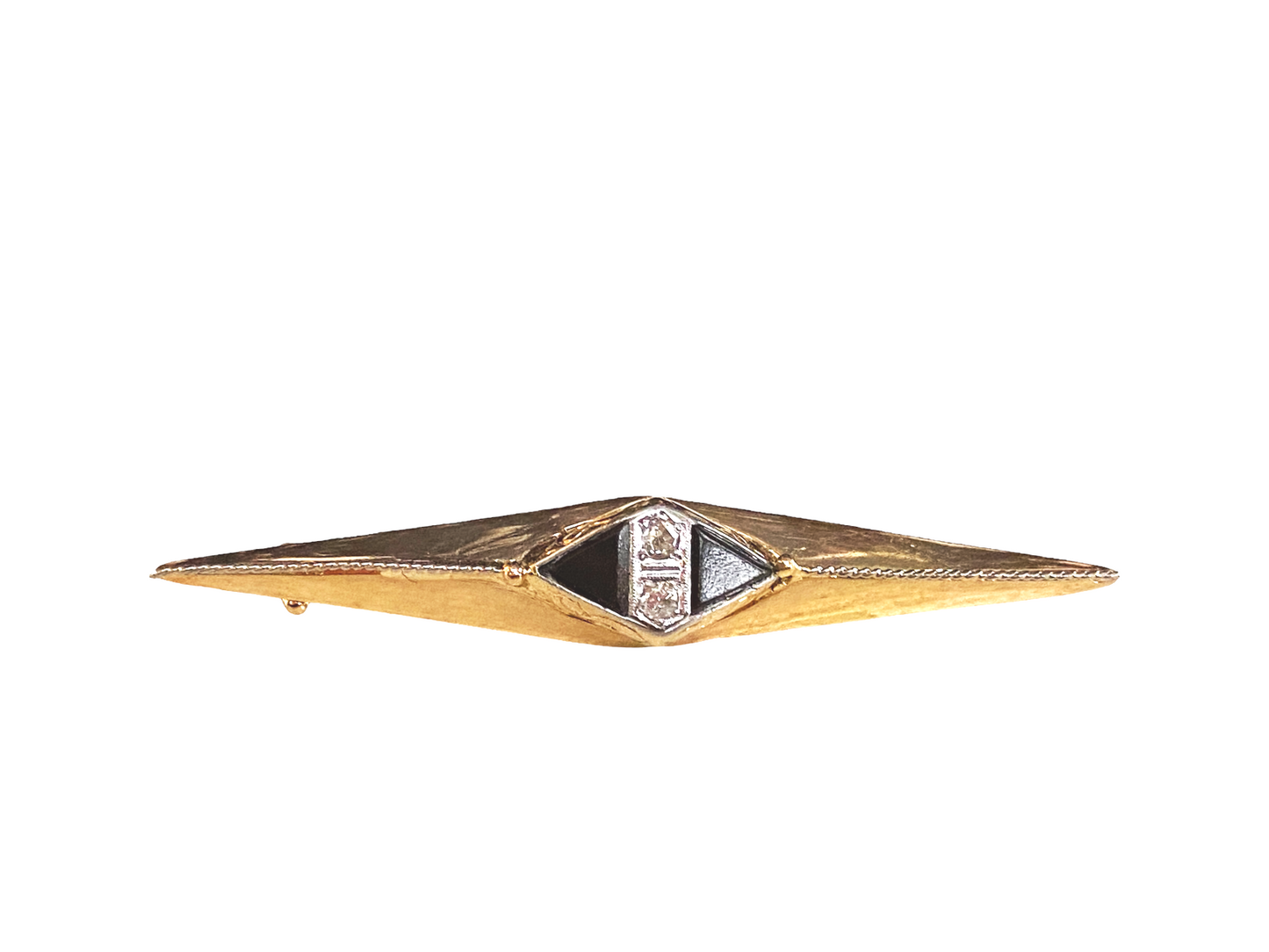 # 4529 Art Deco Pin / Brooch with Diamond & Black Stone circa 1920