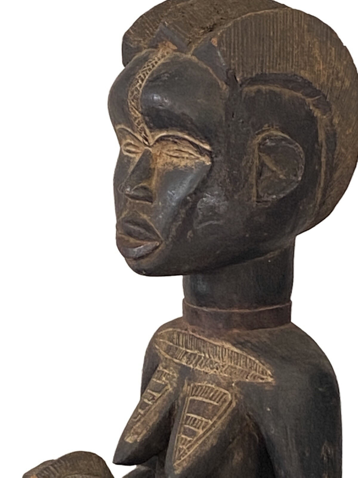 #3525 Baule Old Maternity Figure Cote D'ivoire Africa 18.5" H