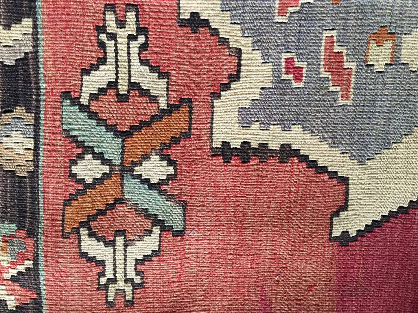 # 1665 Superb Custom Made Old Turkish  Tribal Kilim Pillow Cover 16" by 24"