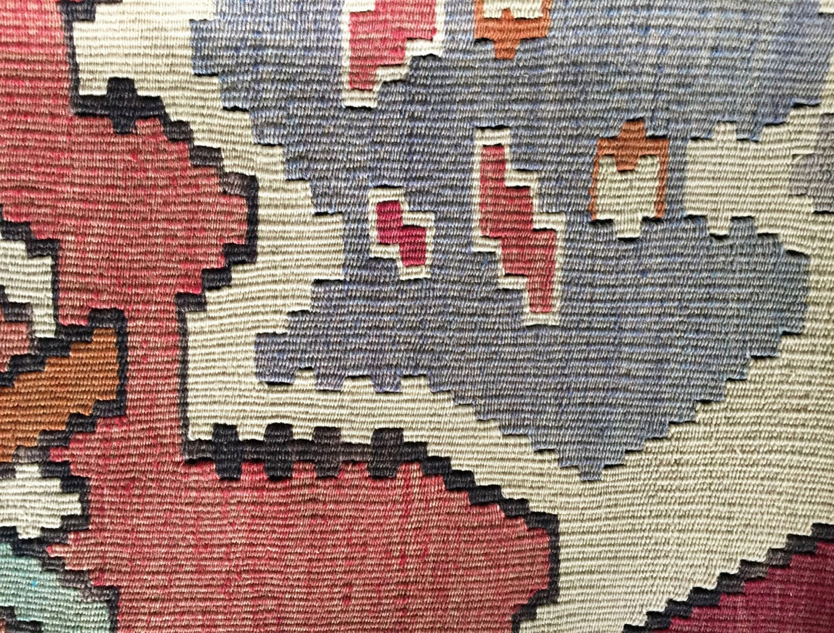 # 1665 Superb Custom Made Old Turkish  Tribal Kilim Pillow Cover 16" by 24"