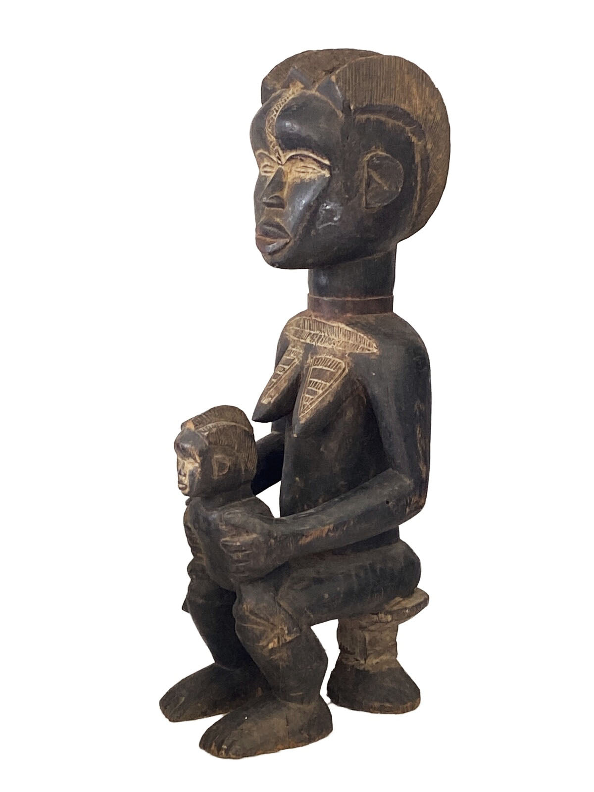 #3525 Baule Old Maternity Figure Cote D'ivoire Africa 18.5" H