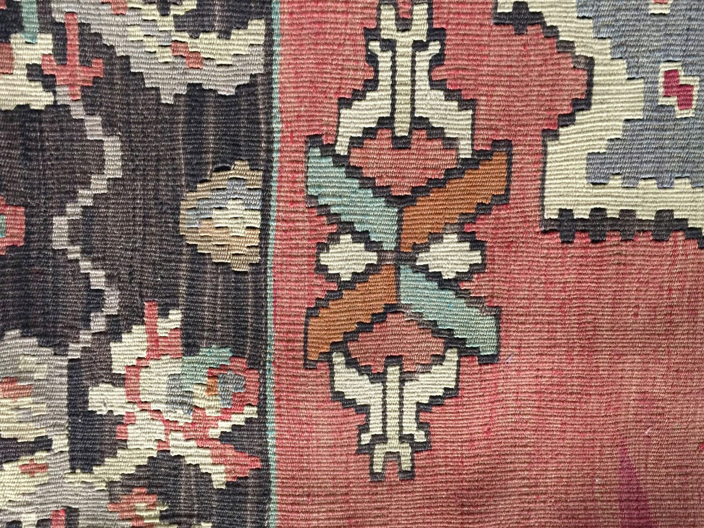 # 1665 Superb Custom Made Old Turkish  Tribal Kilim Pillow Cover 16" by 24"